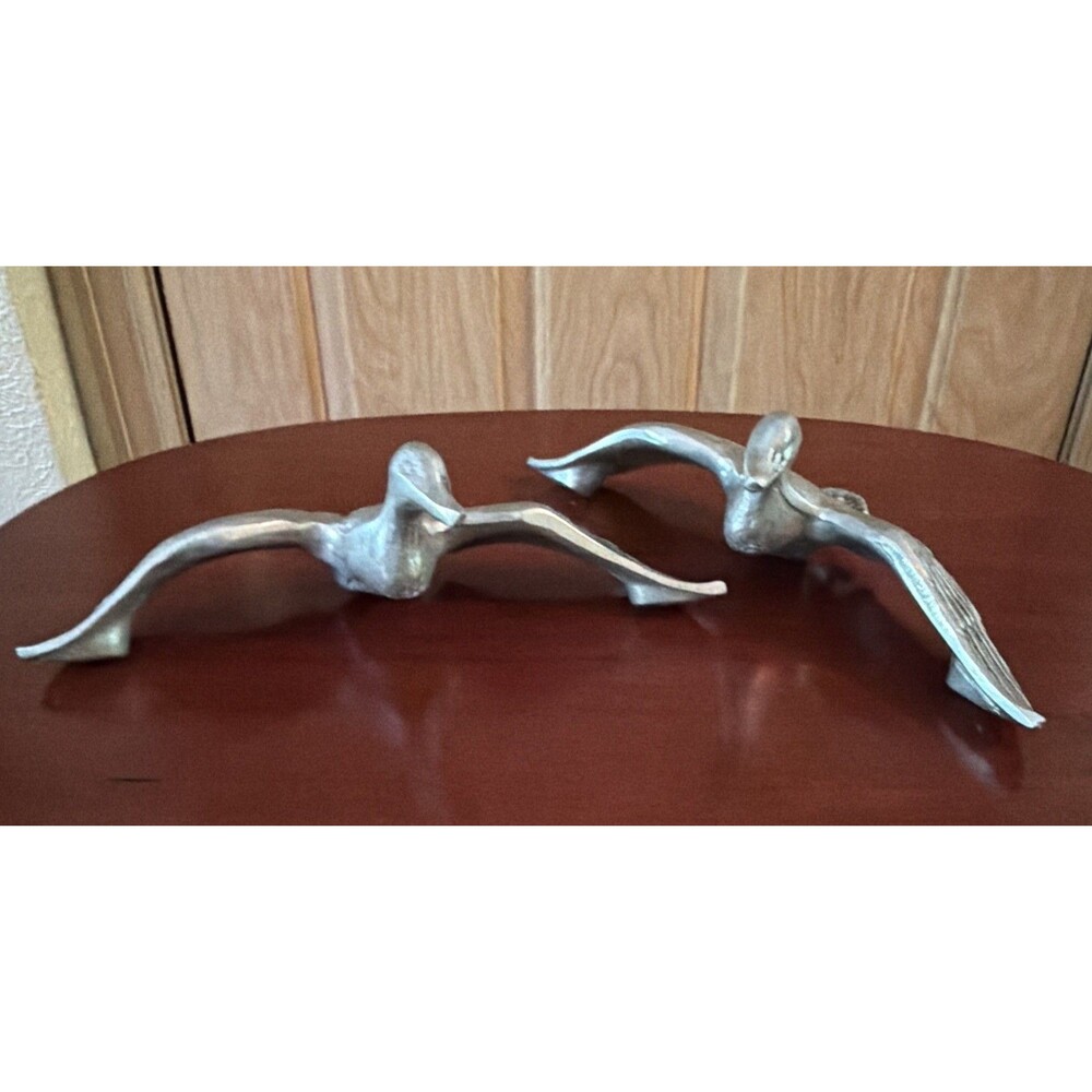 Vintage 2 Bruce Fox Mallard Duck Handles From Wilton Hardwood Serving Tray? GUC!